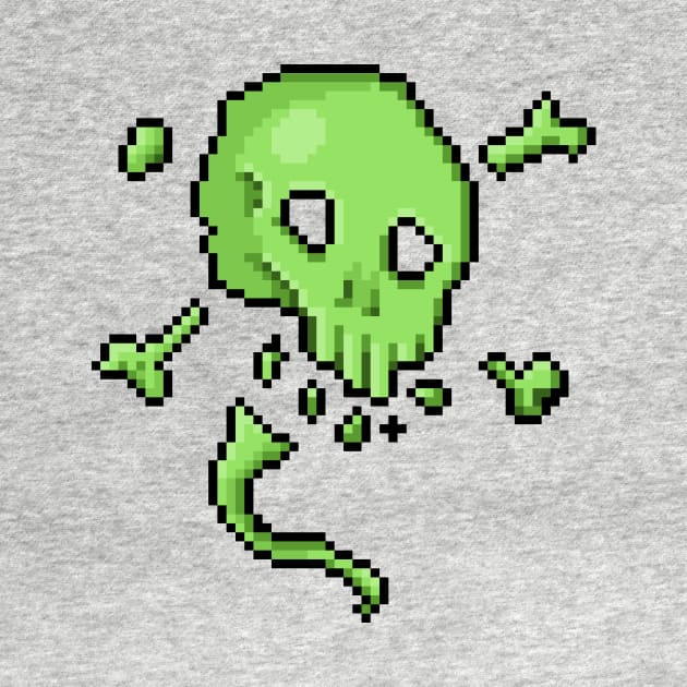 Retro Pixel : Poison Skull by Draad